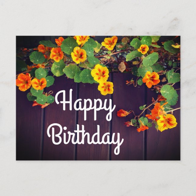 Tarjeta de cumpleaños Nasturtium (Anverso)