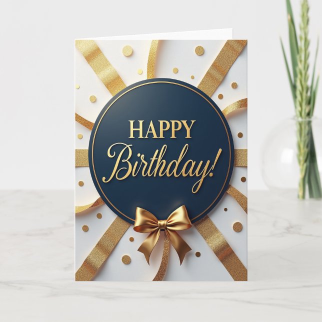 Tarjeta de cumpleaños Navy Gold (Anverso)