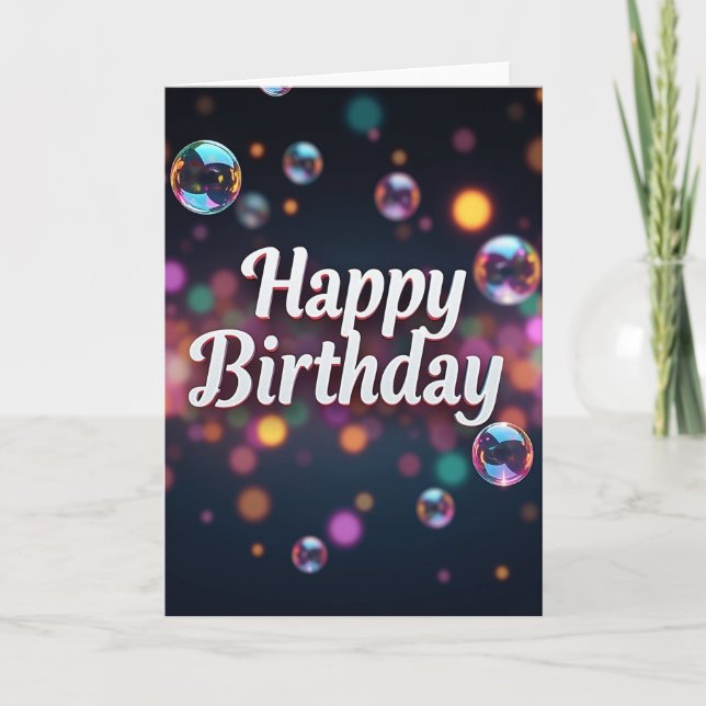 Tarjeta de cumpleaños negra elegante (Anverso)