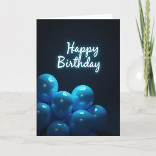 Tarjeta de cumpleaños neon vibrante
