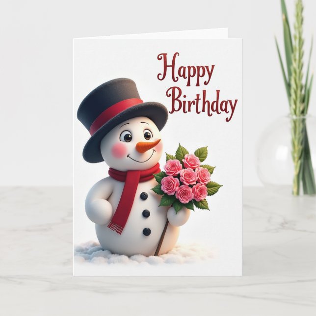 Tarjeta de cumpleaños nevada (Anverso)