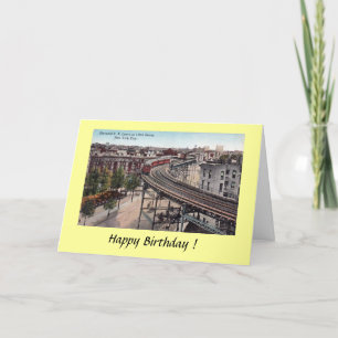 Tarjeta de Cumpleaños - New York City Elevated RR