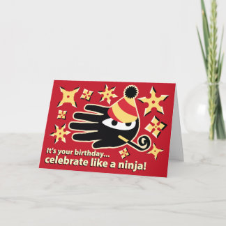 Tarjeta de cumpleaños Ninja. Celebrar como un ninj