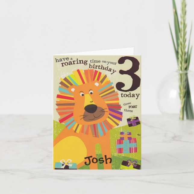 Tarjeta de cumpleaños - Niños de tercer cumpleaños (Anverso)