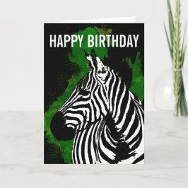 Tarjeta de cumpleaños nocturno de cebra africana s