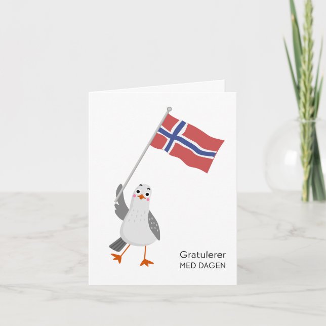 Tarjeta de cumpleaños noruega - Gratulerer med dag (Anverso)