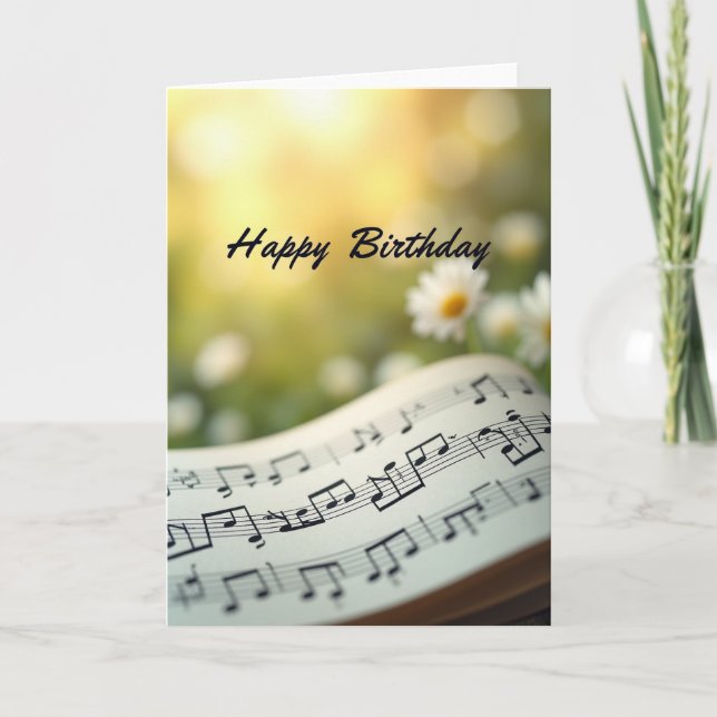 Tarjeta de cumpleaños Notas Alegres (Anverso)