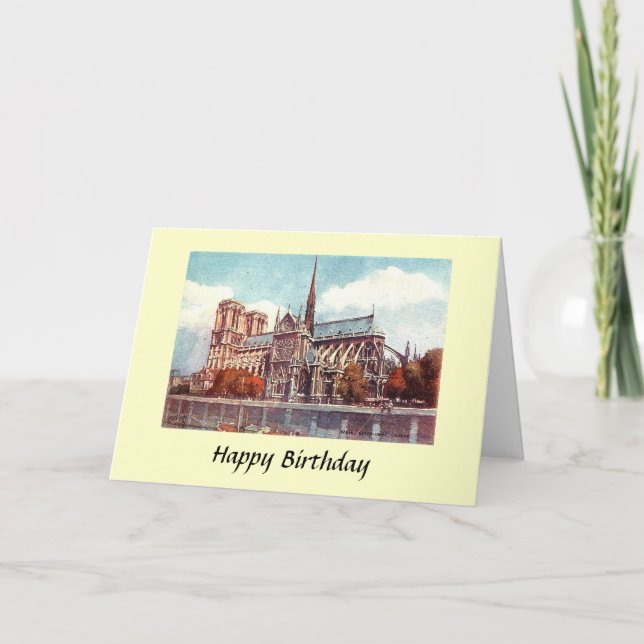 Tarjeta de cumpleaños - Notre Dame, París (Anverso)