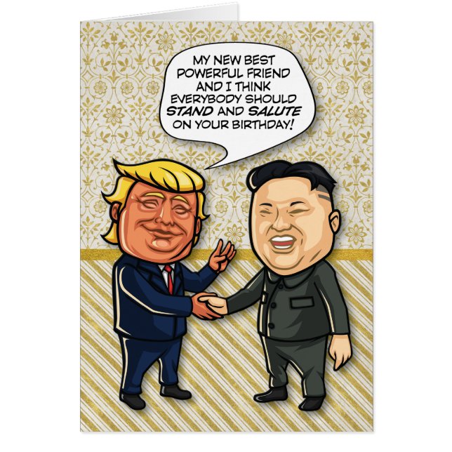 Tarjeta de cumpleaños "nuevo mejor amigo" de Trump (Frente)