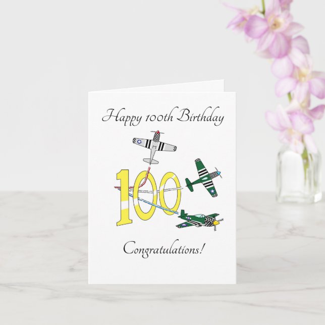 Tarjeta de cumpleaños número 100 de Mustangs (Orquídea)