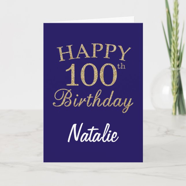 Tarjeta de cumpleaños número 100 del Purpurina Nav (Anverso)