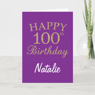 Tarjeta de cumpleaños número 100 del Purpurina Pur