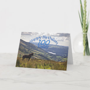 Tarjeta de cumpleaños número 100 para caballos y p