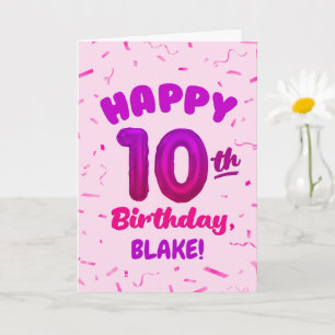 Tarjeta de cumpleaños número 10 con nombre persona