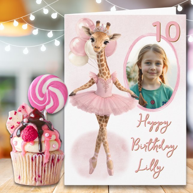 Tarjeta de cumpleaños número 10 de una jirafa con  (Subido por el creador)