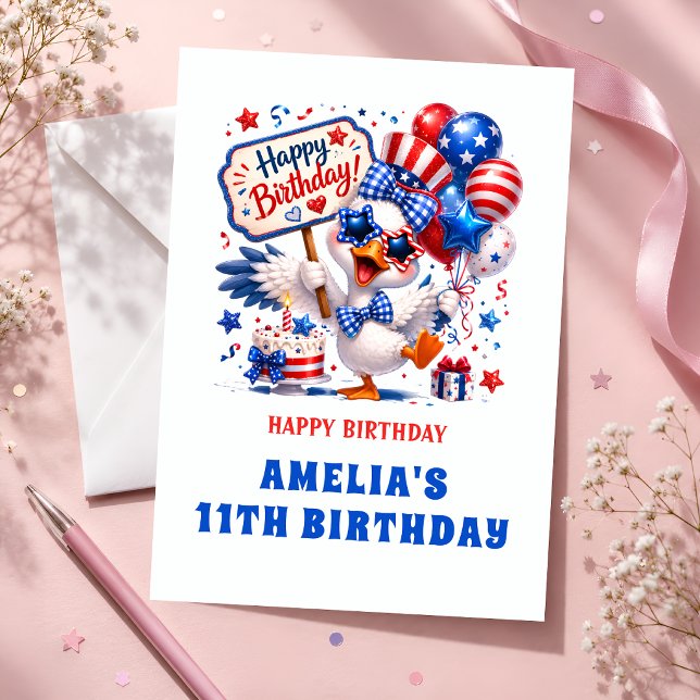 Tarjeta de cumpleaños número 11 de Pato totalmente (Subido por el creador)
