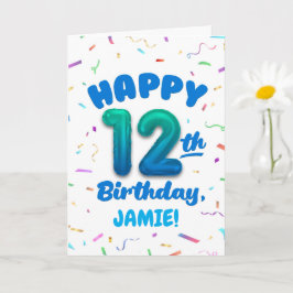 Tarjeta de cumpleaños número 12 con nombre persona