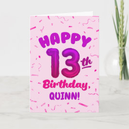 Tarjeta de cumpleaños número 13 con nombre persona