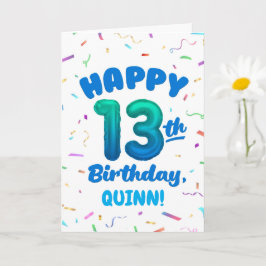 Tarjeta de cumpleaños número 13 con nombre persona