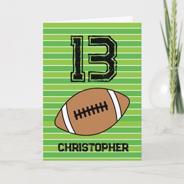 Tarjeta de cumpleaños número 13 del Fútbol Verde (Anverso)