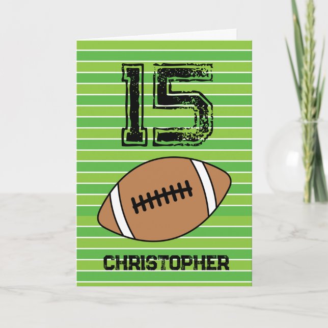 Tarjeta de cumpleaños número 15 del Fútbol Verde (Anverso)