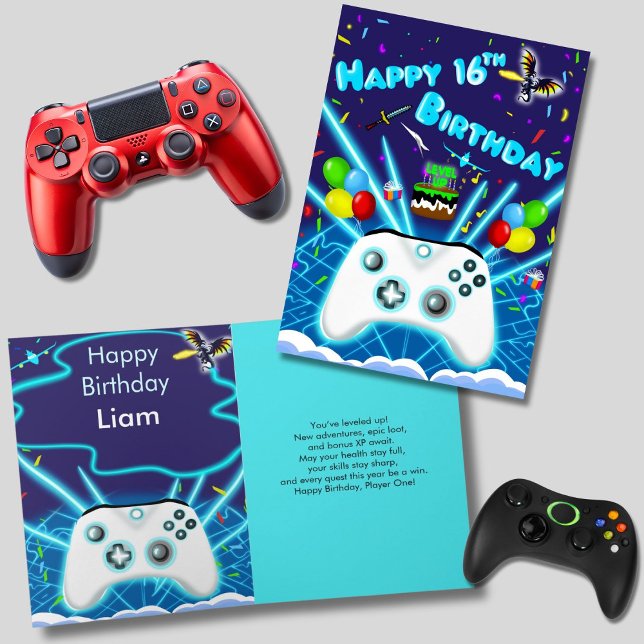 Tarjeta de cumpleaños número 16 de Epic Gamer Happ (Subido por el creador)