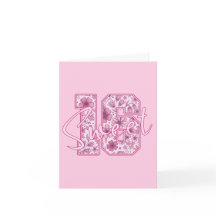 Tarjeta de cumpleaños número 16 - Floral Rosa Dulc