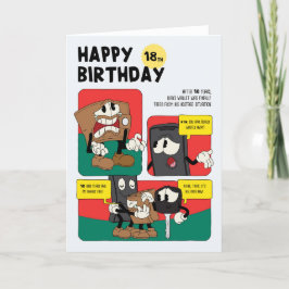 Tarjeta de cumpleaños número 18 de Unisex Funny Hu