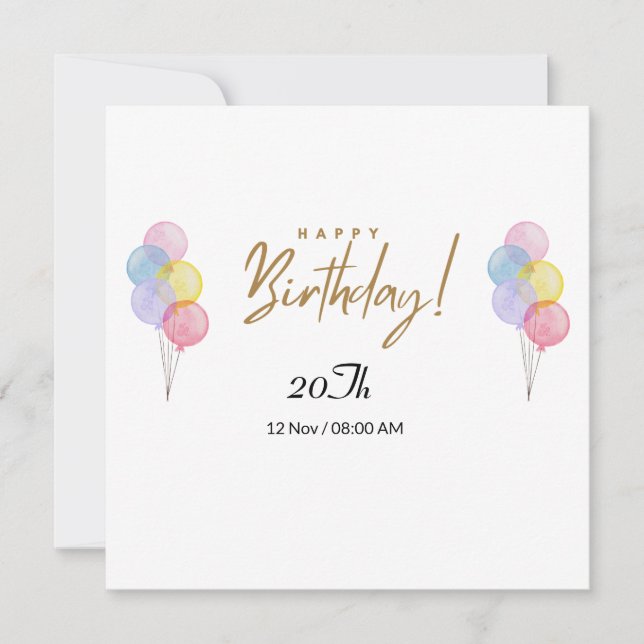 Tarjeta de cumpleaños número 20 (Anverso)