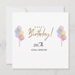 Tarjeta de cumpleaños número 20