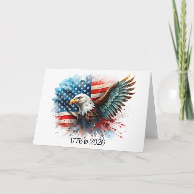 Tarjeta de cumpleaños número 250 de águila EE. UU. (Anverso)