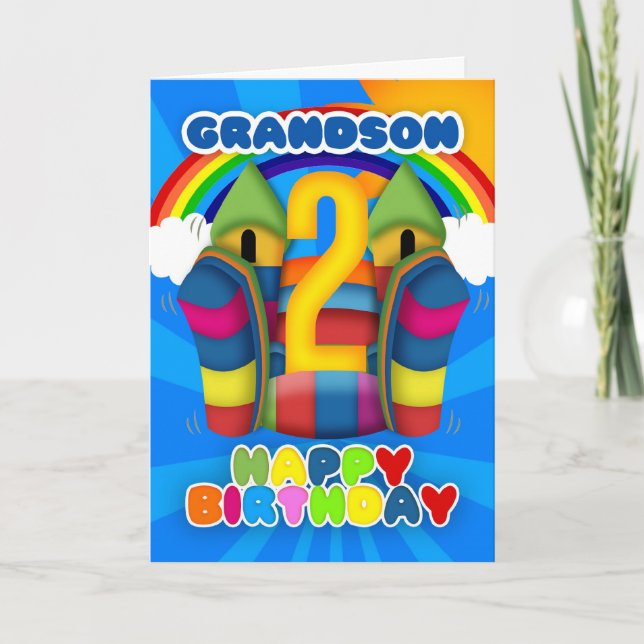 Tarjeta de cumpleaños número 2 con castillo de Bou (Anverso)