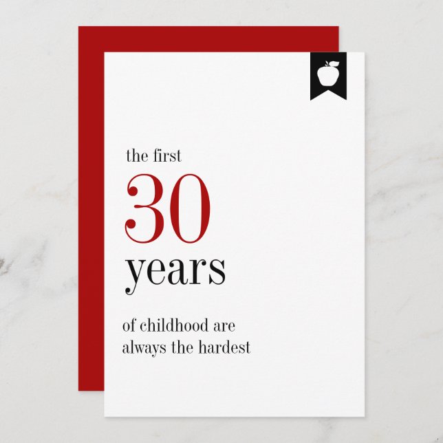 Tarjeta de cumpleaños número 30 (Anverso / Reverso)