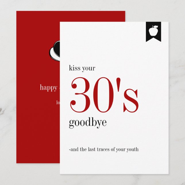 Tarjeta de cumpleaños número 30 (Anverso / Reverso)