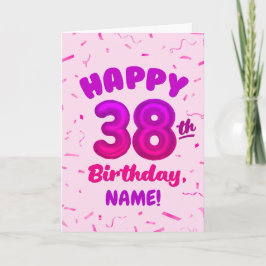 Tarjeta de cumpleaños número 38 con nombre persona