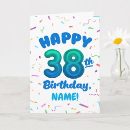 Tarjeta de cumpleaños número 38 con nombre persona