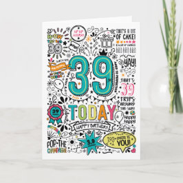 Tarjeta de cumpleaños número 39 para imprimir | De
