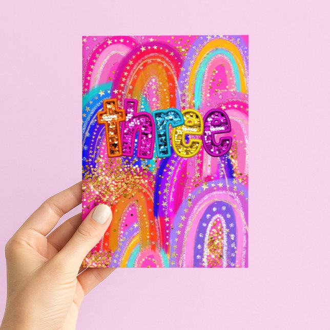 Tarjeta de cumpleaños número 3 para niñas (Subido por el creador)