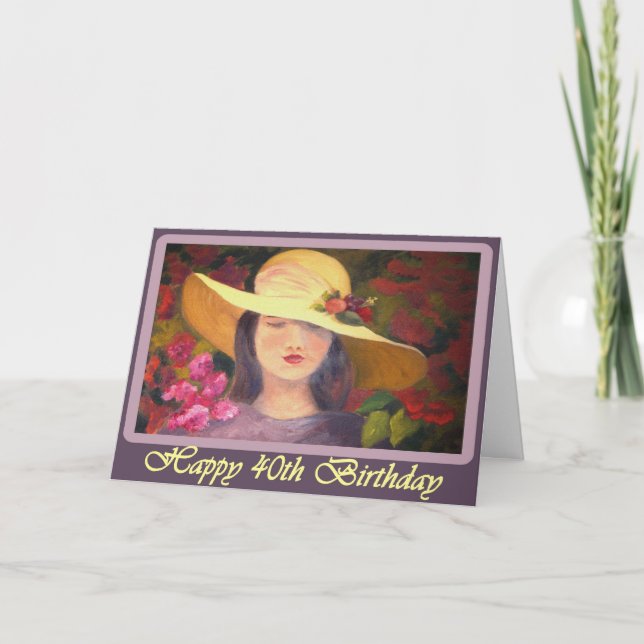 Tarjeta de cumpleaños número 40 de Diva para las m (Anverso)