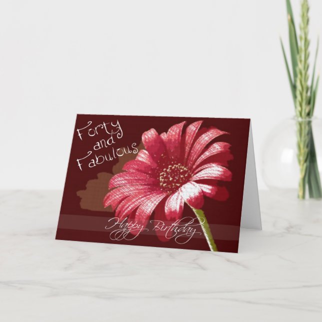 Tarjeta de cumpleaños número 40 de Diva para las m (Anverso)