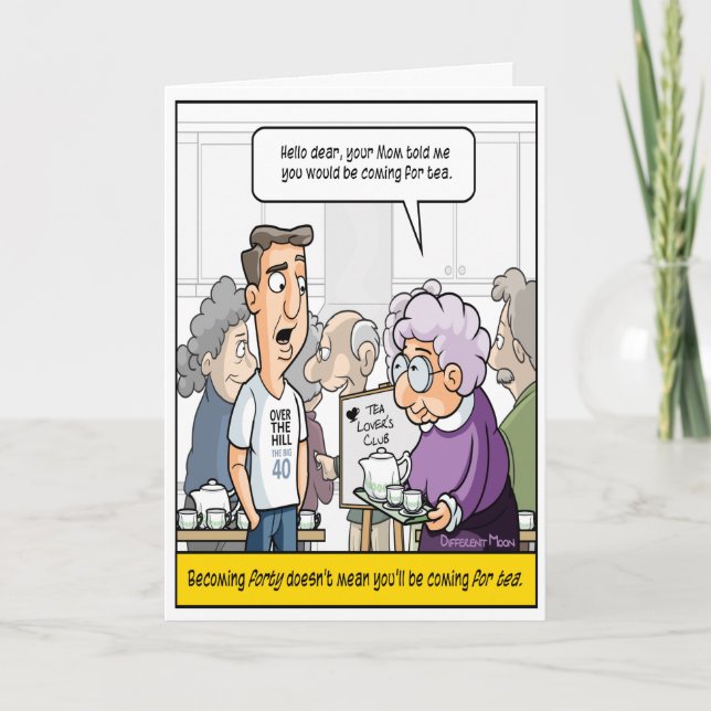 Tarjeta de cumpleaños número 40 de Punny (Anverso)