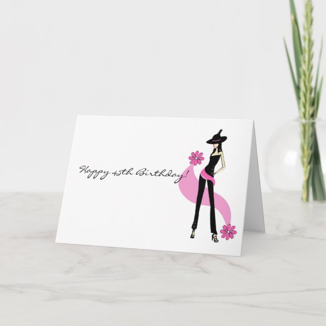Tarjeta de cumpleaños número 45 de Diva para las m (Anverso)
