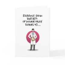 Tarjeta de cumpleaños número 45 para mujeres