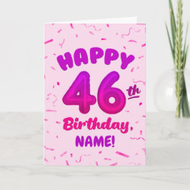 Tarjeta de cumpleaños número 46 con nombre persona