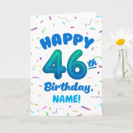 Tarjeta de cumpleaños número 46 con nombre persona
