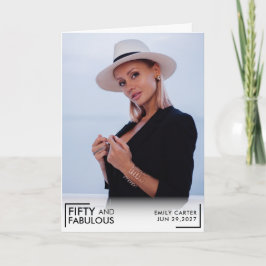 Tarjeta de cumpleaños número 50 con foto: cincuent