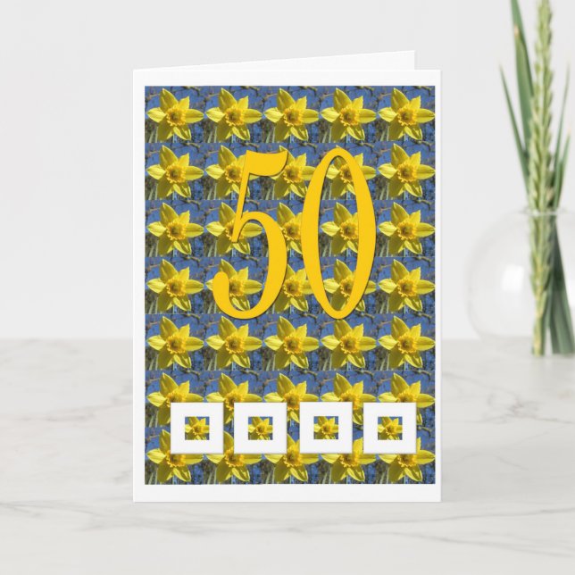 Tarjeta de cumpleaños número 50 de Daffodil (Anverso)