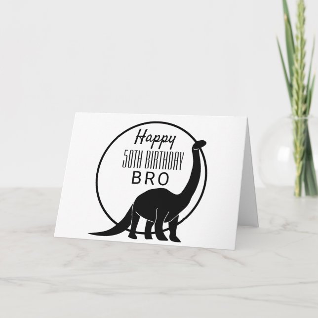 Tarjeta de cumpleaños número 50 de Dinosaurio para (Anverso)
