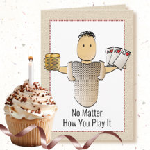 Tarjeta de cumpleaños número 50 de póquer Snarky p
