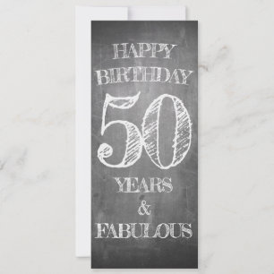Tarjeta de Cumpleaños número 50 estilo Pizarra